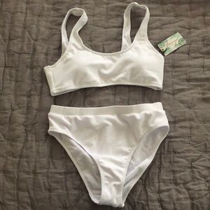 Fashion Nova High Waisted White Bikini